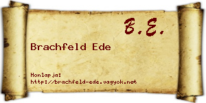 Brachfeld Ede névjegykártya